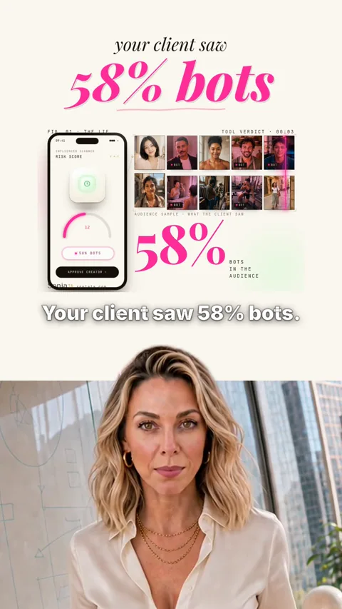 AI avatar split-reel — your client saw 58% bots
